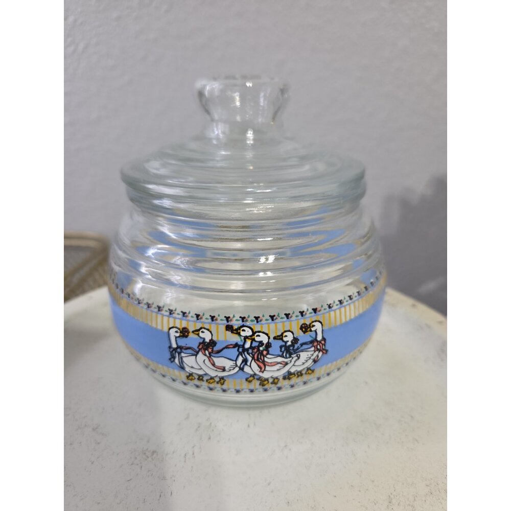 Vintage Geese Jar with Lid